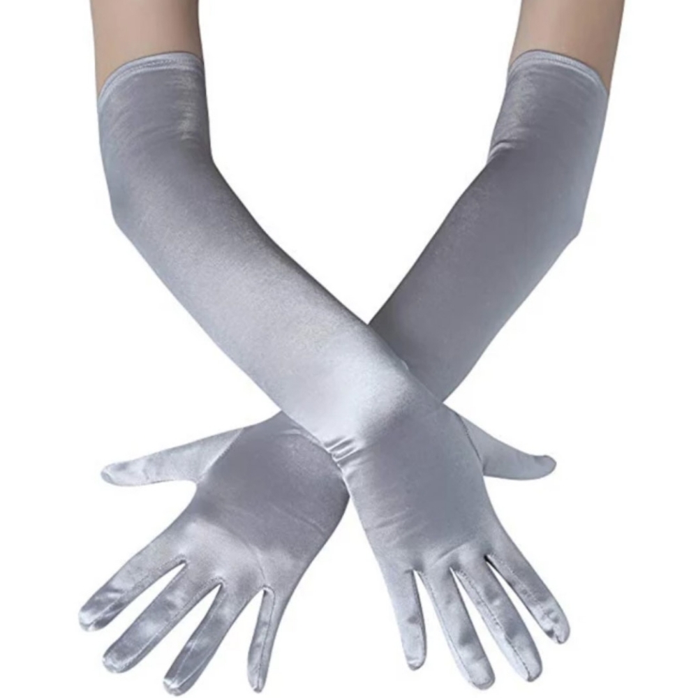 Assorted Colors of Long Satin Gloves for Ladies Formal Events - Picture 3 of 7